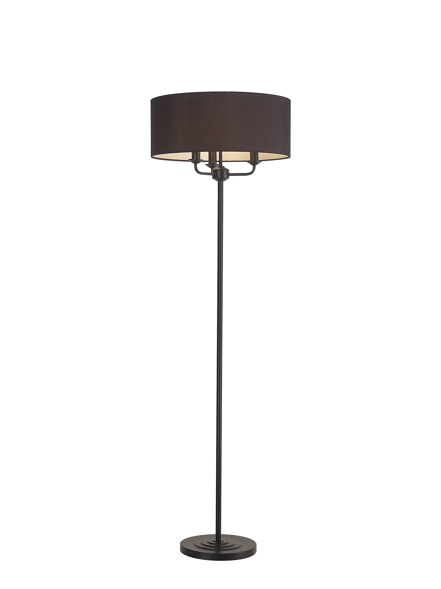 DK1064  Banyan 45cm 3 Light Floor Lamp Matt Black; Black